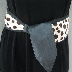 Vintage Don Kline animal print leather belt, Sz S